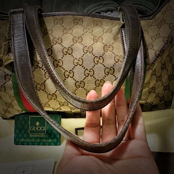 Authentic Vintage Gucci Beige and Brown Women's Tote Bag  on sale make offer - Picture 16 of 17